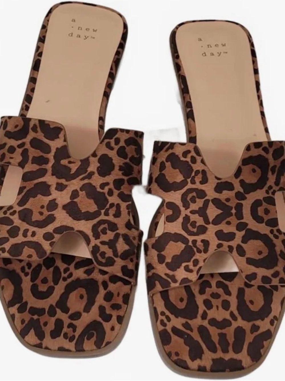 Nina Leopard Print Slide Mules - Brown & Black